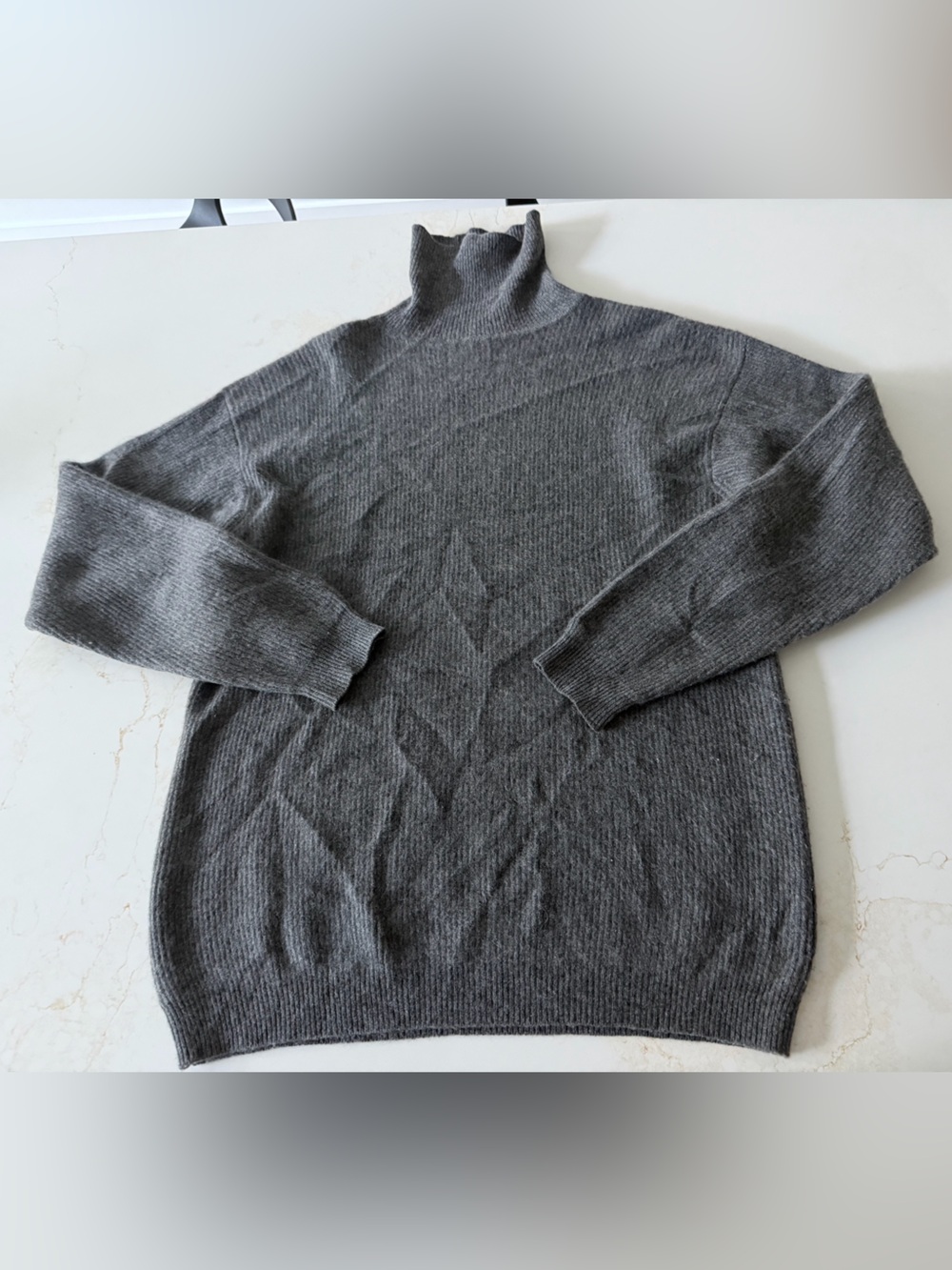 Vintage grey thick cashmere turtleneck sweater
